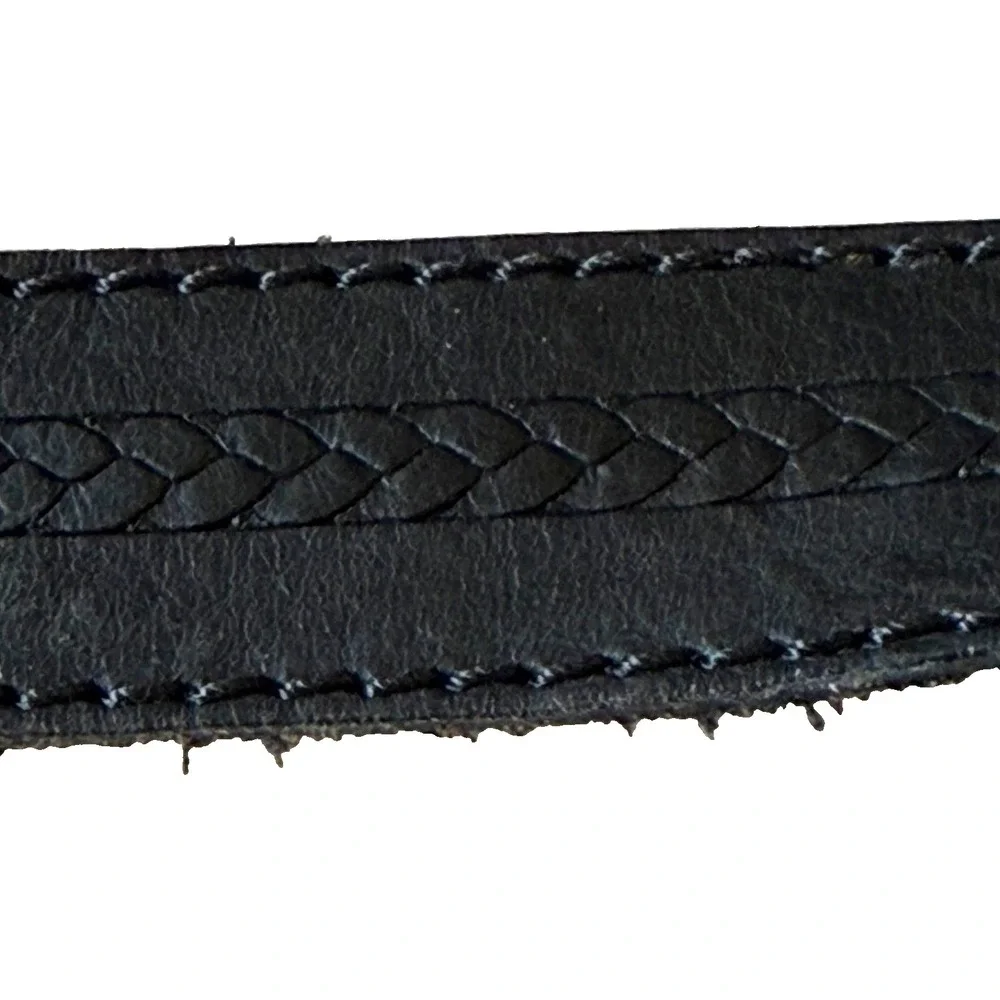 Vintage American Belts Man's Gen Italian Leather Belt Black Brass Buckle Size 40
